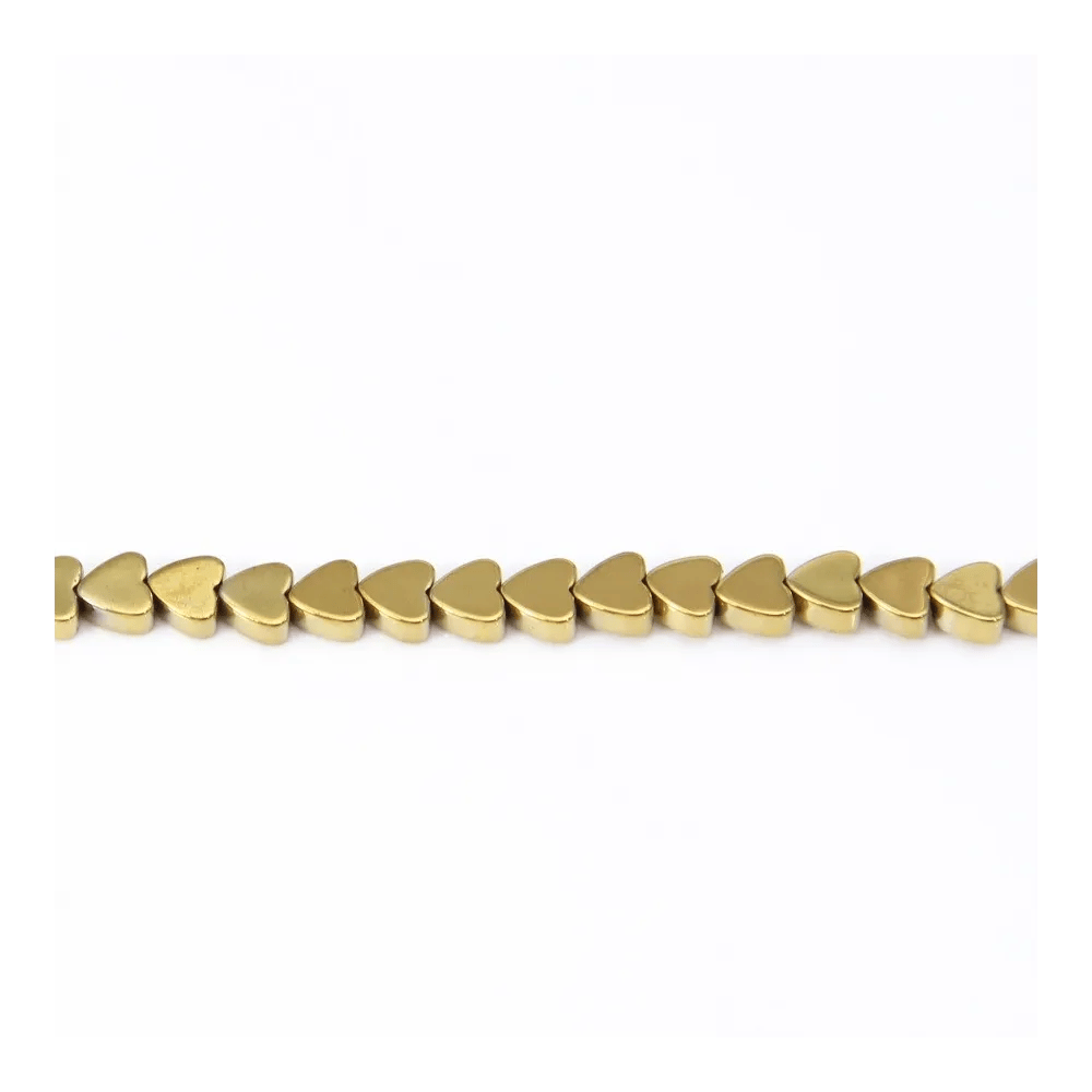 Hématite dorée coeur 4mm x 40cm 