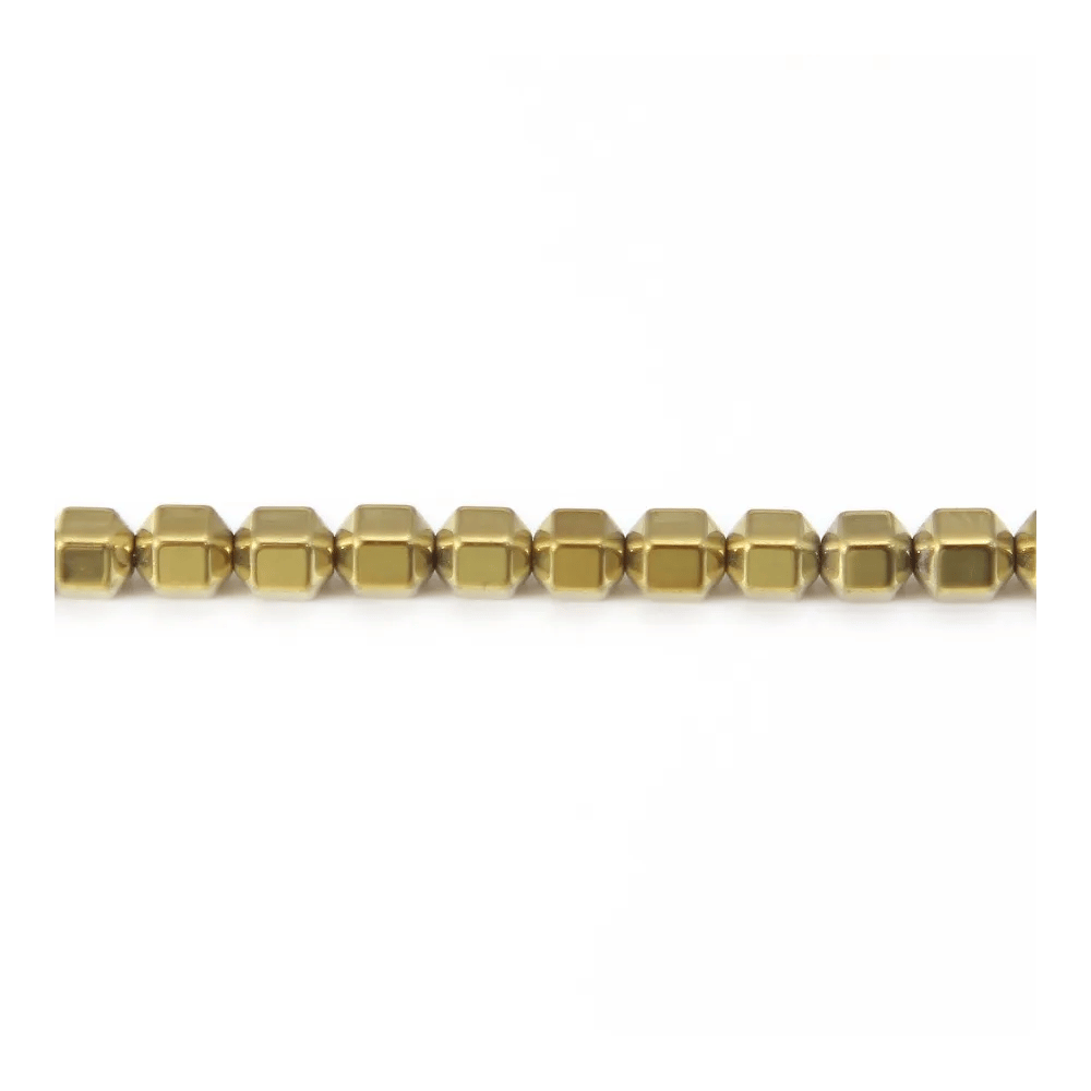 Hématite dorée cylindre 4mm x 40cm 
