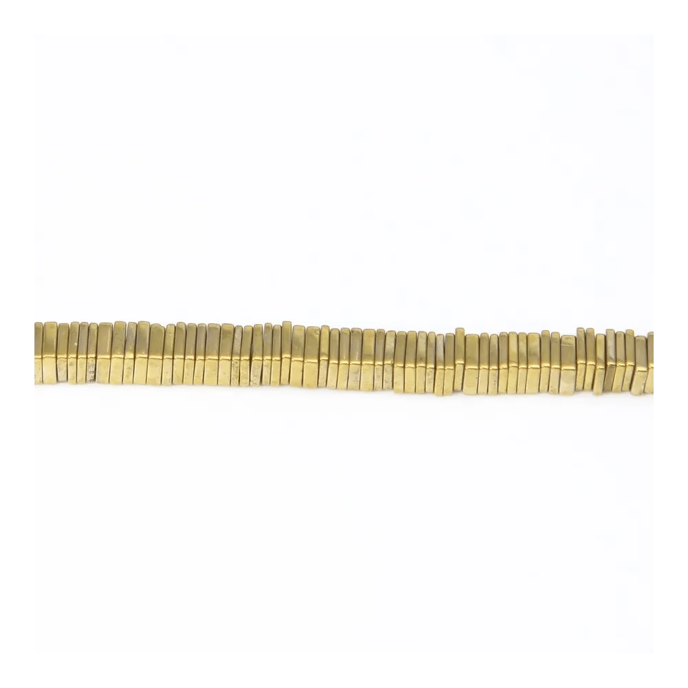 Hématite dorée carré lamelle 1x4mm x 40cm 