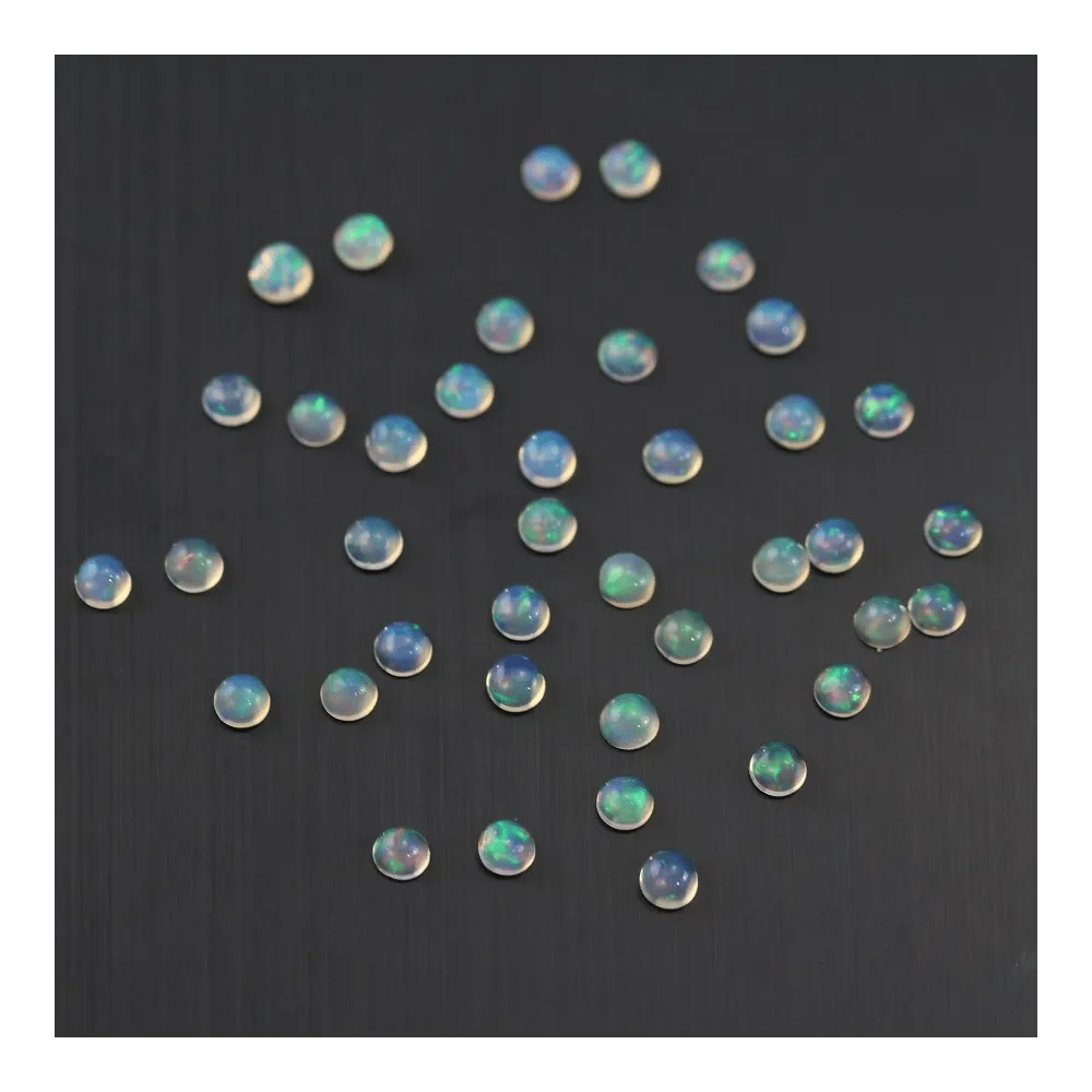 Cabochon opale ethiopian ronde 3mm-3.3mm x 1pc