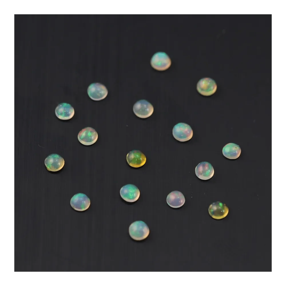 Cabochon opale ethiopian ronde 2.7mm-3mm x 1pc