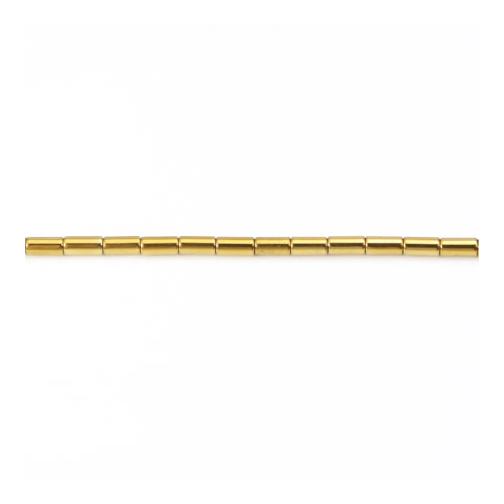Hématite argenté tube 2x4mm x 10pcs