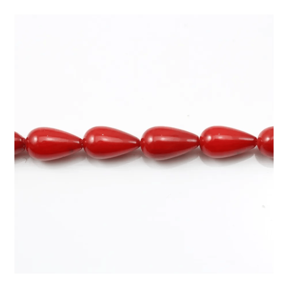Bambou mer teinte rouge Goutte 7x11mm x 40cm