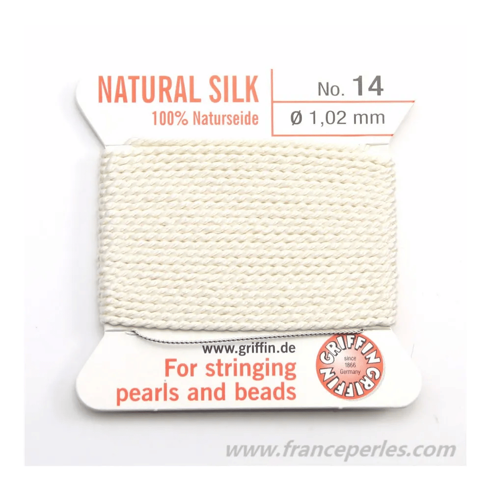 Fil du soie 1.02mm blanc x 2m
