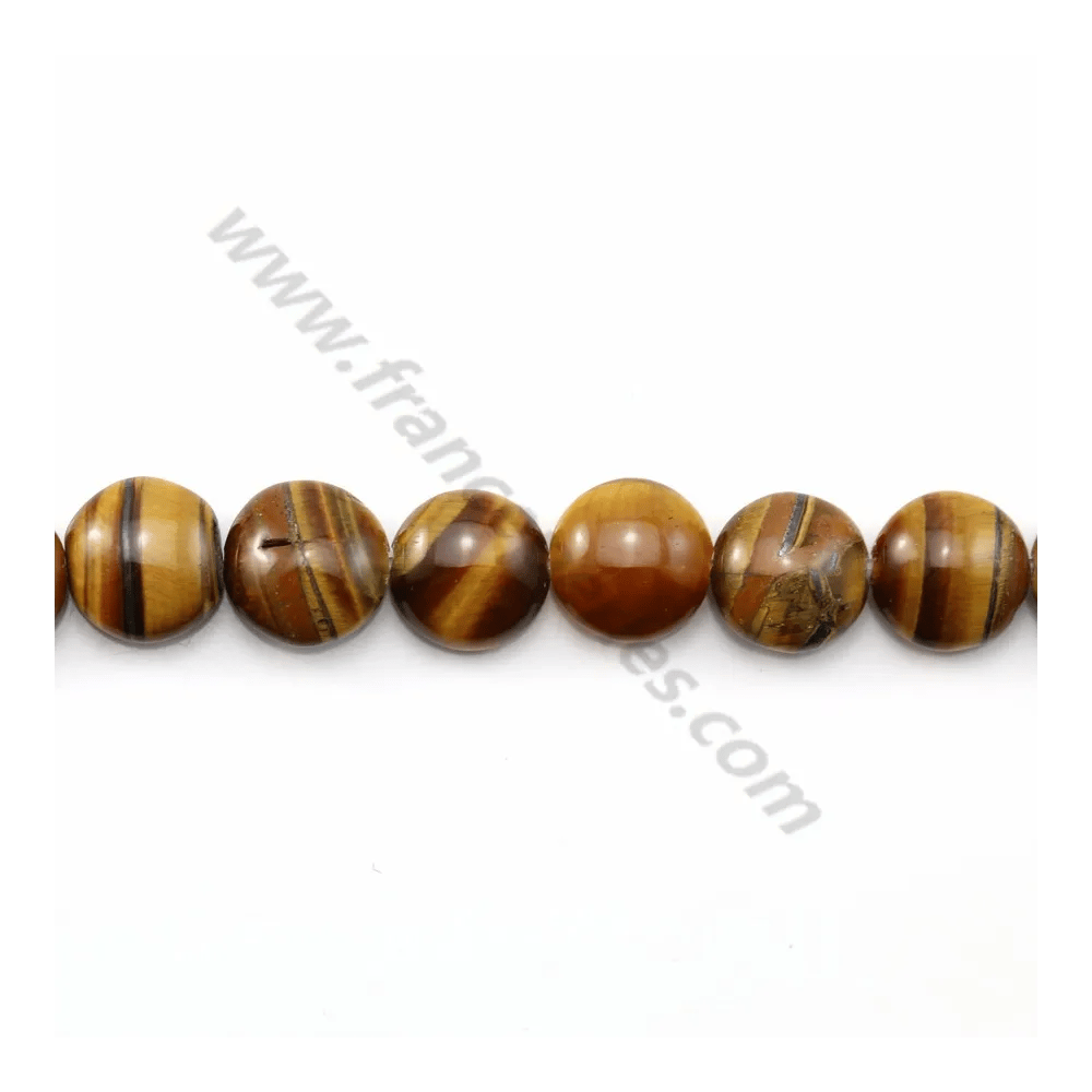 Oeil de tigre rond plat 10mm x 40cm