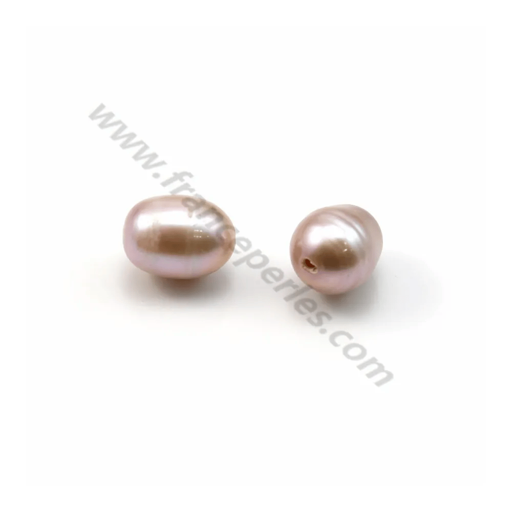 Perle de culture d'eau douce, mauve, olive, 9-10mm x 10pcs