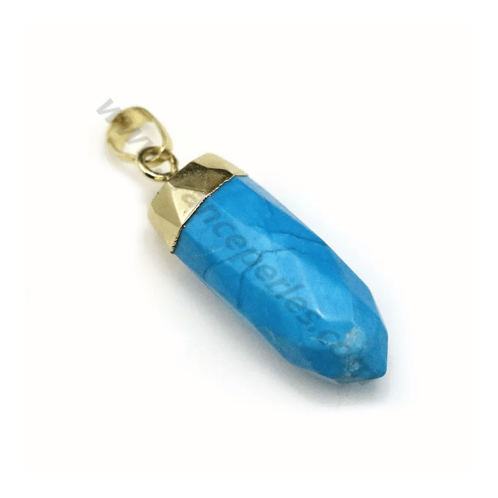 Pendentif de pierre brute en turquoise reconstitué x 1pc