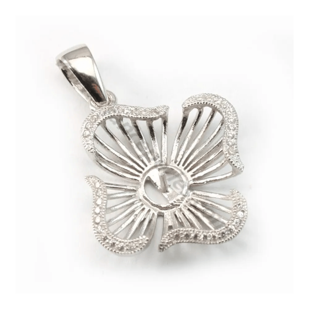 Argent 925 pendentif  avec zircon33x25mmX 1PC