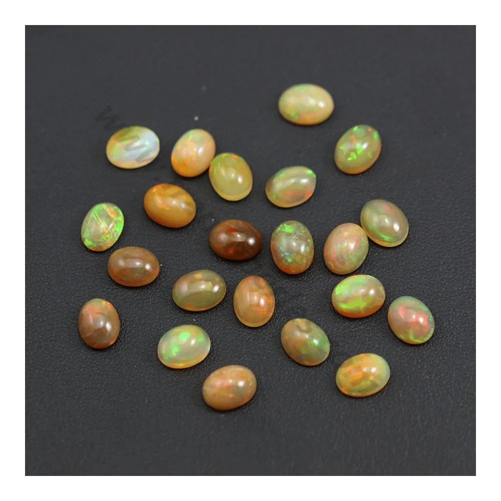 Cabochon d'opale ethiopienne, multicolore, de forme ovale 7 * 9mm x 1pc