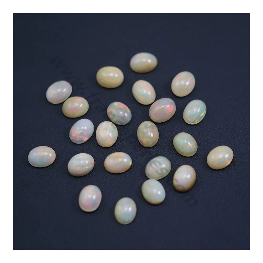 Cabochon d'opale ethiopienne, multicolore, de forme ovale 7 * 9mm x 1pc