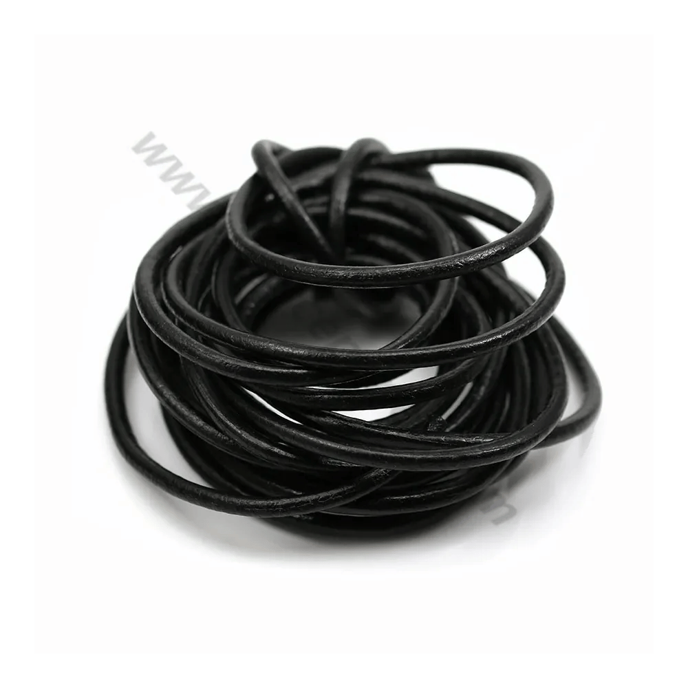 Fil en cuir noir 3.0mm x 1m 