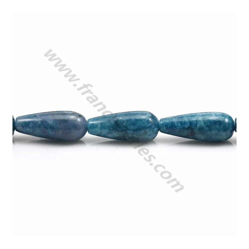 Apatite de couleur bleu en forme de goutte, 8 * 20mm x 39cm