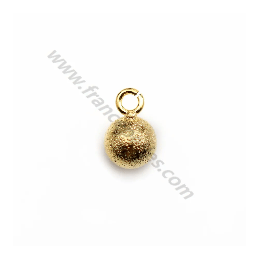 Breloque ronde brillant 6mm, plaqué par flash or x 10pcs