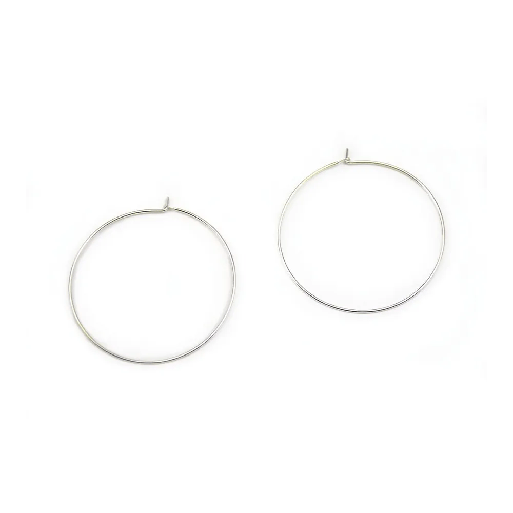 Argent 925 Clou D'oreille créole 35mmX  2pcs 