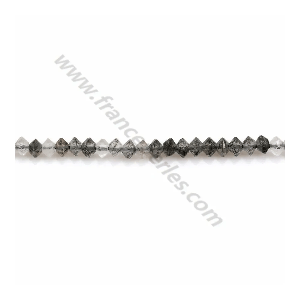 Quatz cheveux de venus rondelle boulier 2x3mm x 40cm