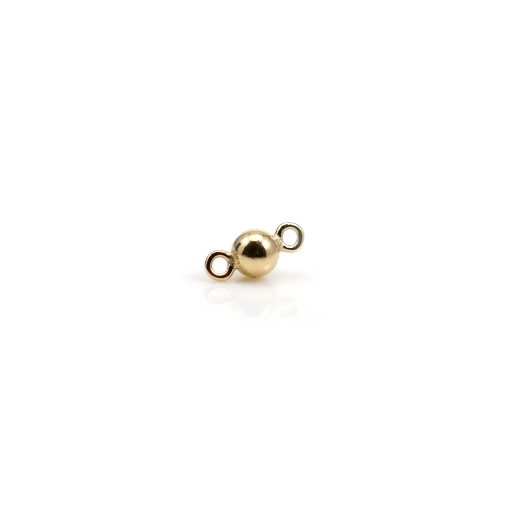 Breloque en Gold Filled, en forme de boule avec 2 anneaux, 3mm x 1pc