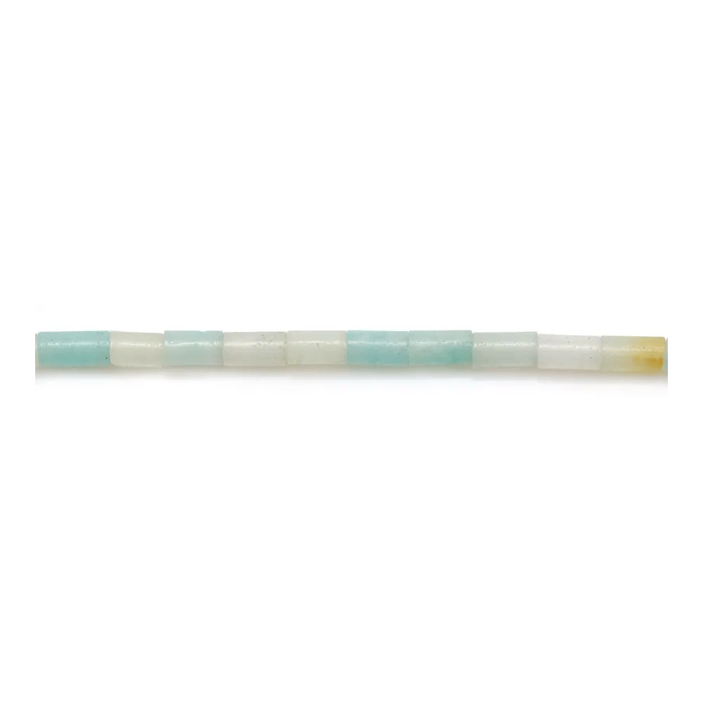 Amazonite bleue claire, en forme de tube 2 * 4mm x 39cm