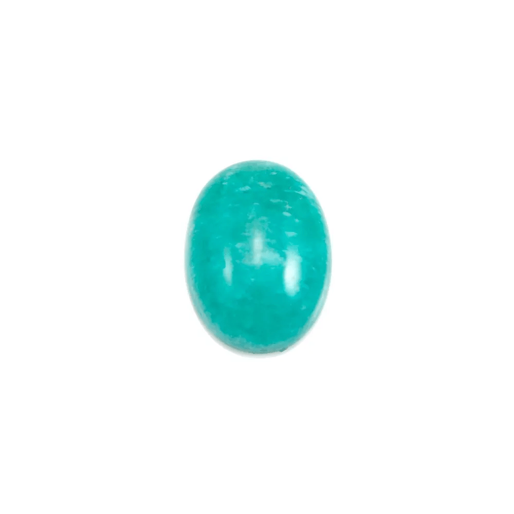 Blue cabochon of amazonite, in round shape, 8mm x 4 pcs