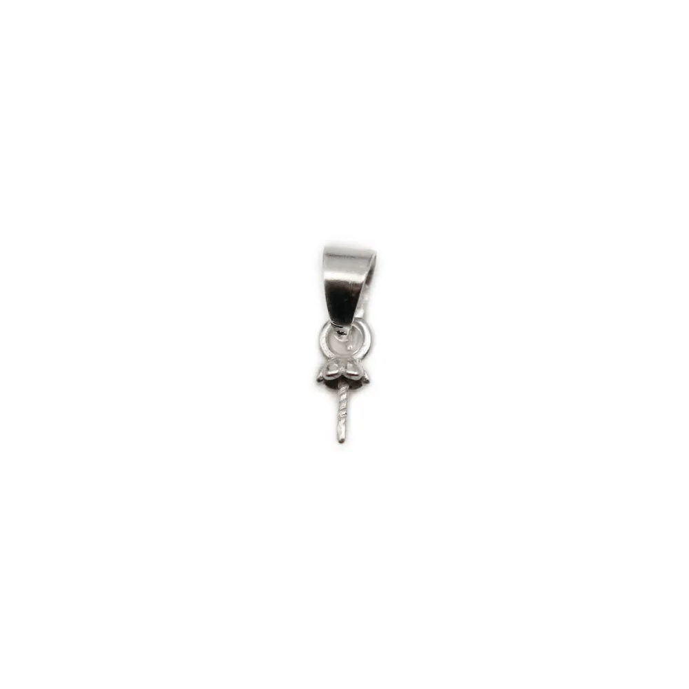 Bélière coupelle pour perle semi-percée en metal 4mm x 10pcs