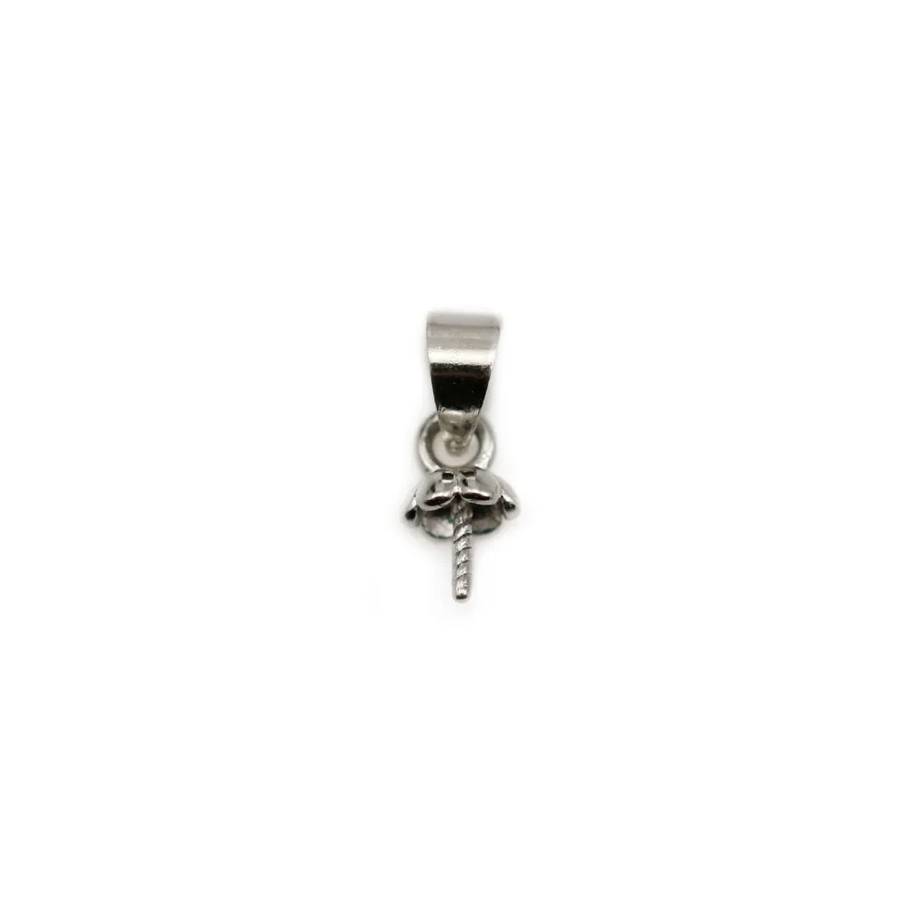Bélière coupelle pour perle semi-percée en métal 6mm x 10pcs