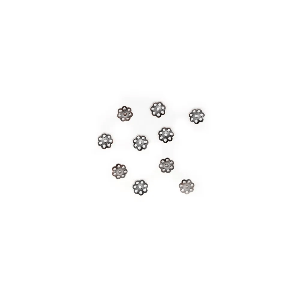 Coupelle en métal de couleur cuivre, en forme de fleur, 6mm x 40pcs