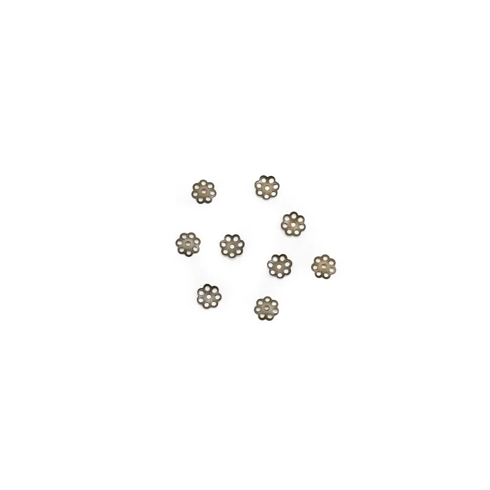 Coupelle en métal de couleur bronze, en forme de fleur, 6mm x 40pcs