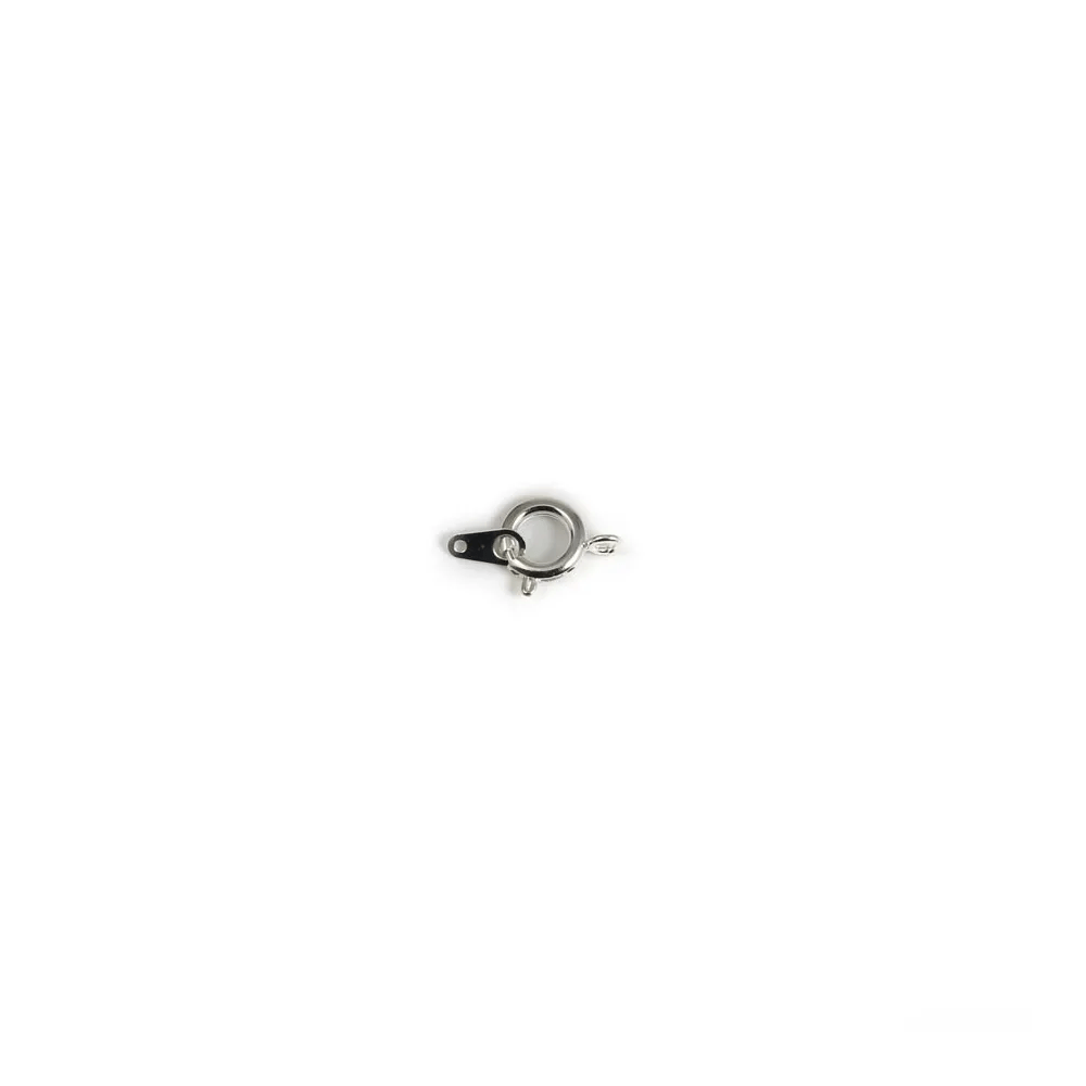 Fermoir à ressort ,argenté , 9mm x  4pcs