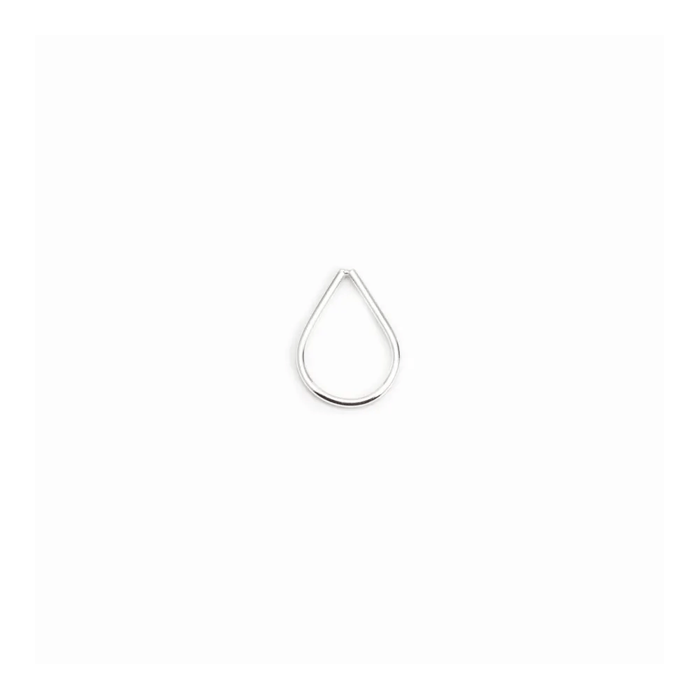 Anneaux fermés en forme de goutte en argent 925 11x15mm x 1pc