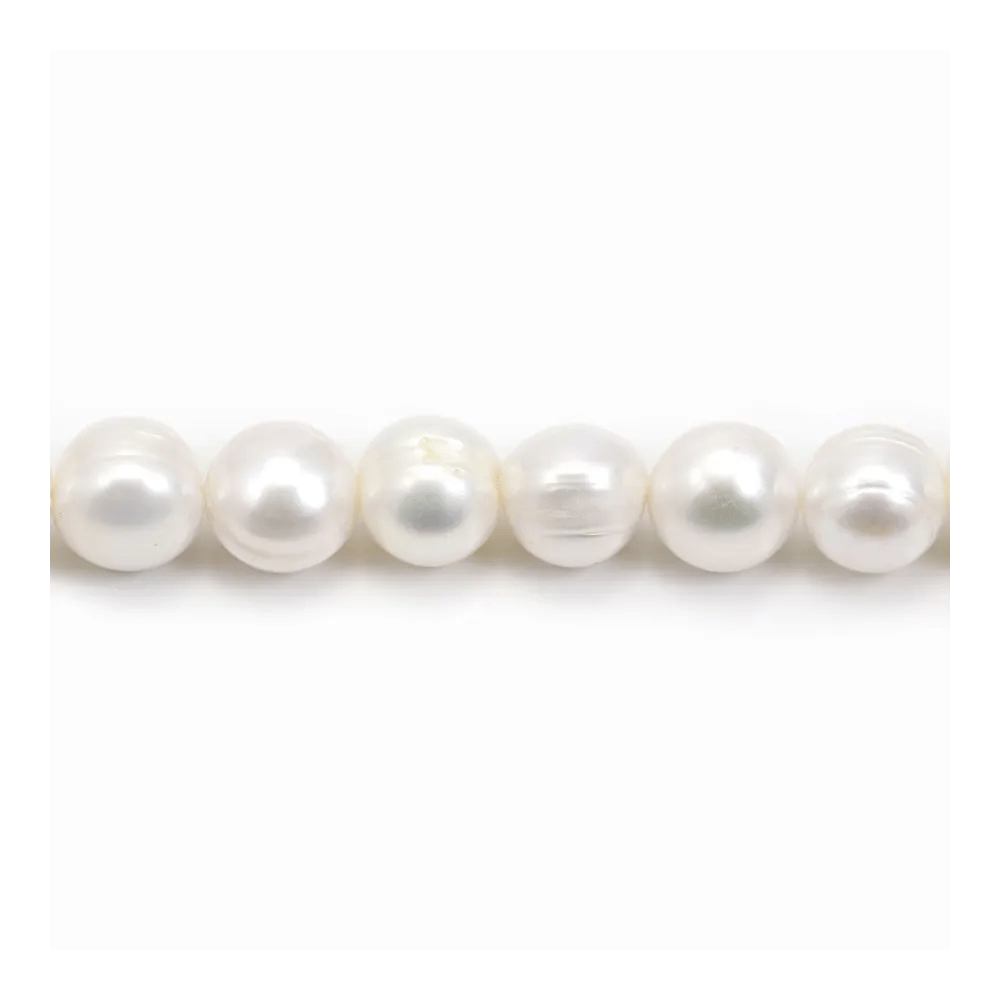 White oval freshwater pearl 12-14mm x 40cm