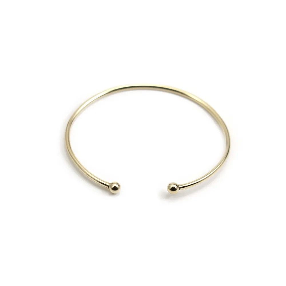 Bracelet jonc, boule à visser, en gold filled 65mmx2.3mm x 1pc