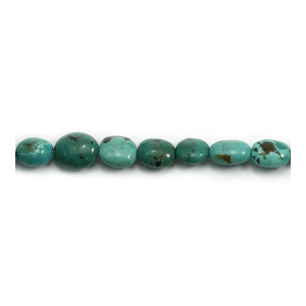 Turquoise ovale 8-15x10-23mm x 40cm