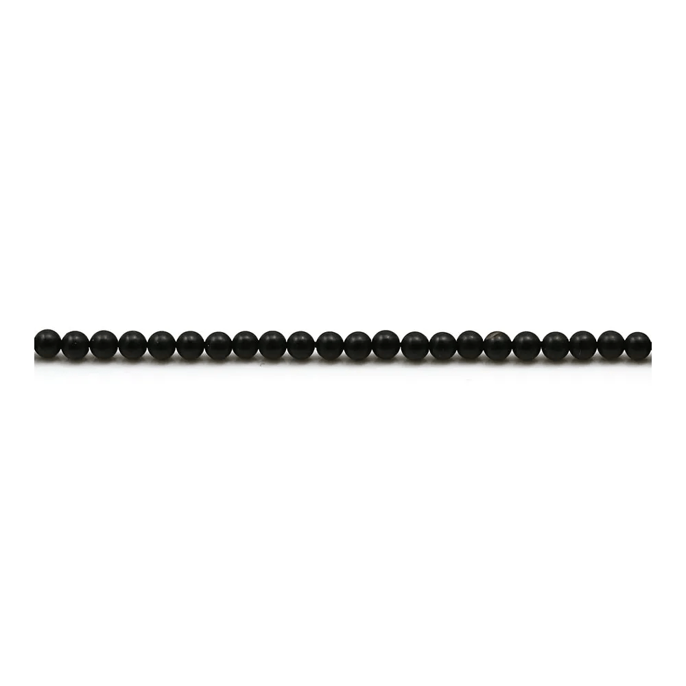 Agate noir matte ronde 2mm x 40cm