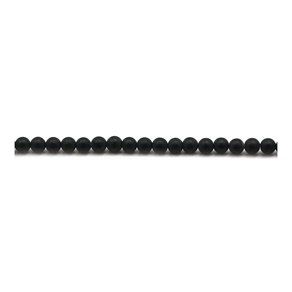 Onyx noir matte, ronde, 3mm x 40cm