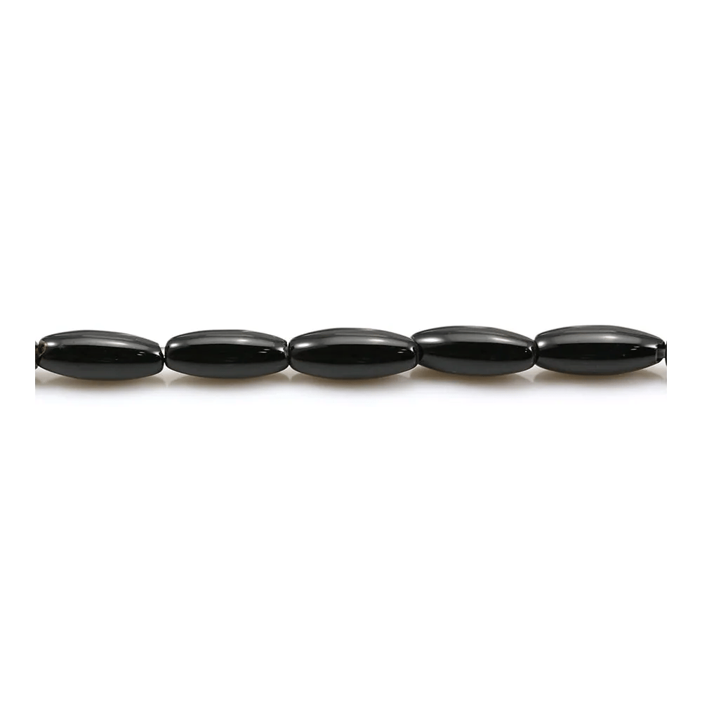Agate de couleur noire, en forme de tonnelet, 4 * 10mm x 10pcs