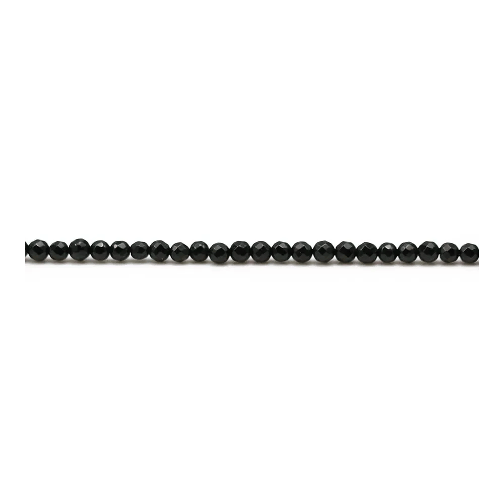 Onyx noir, ronde Facette, 2mm x 40cm