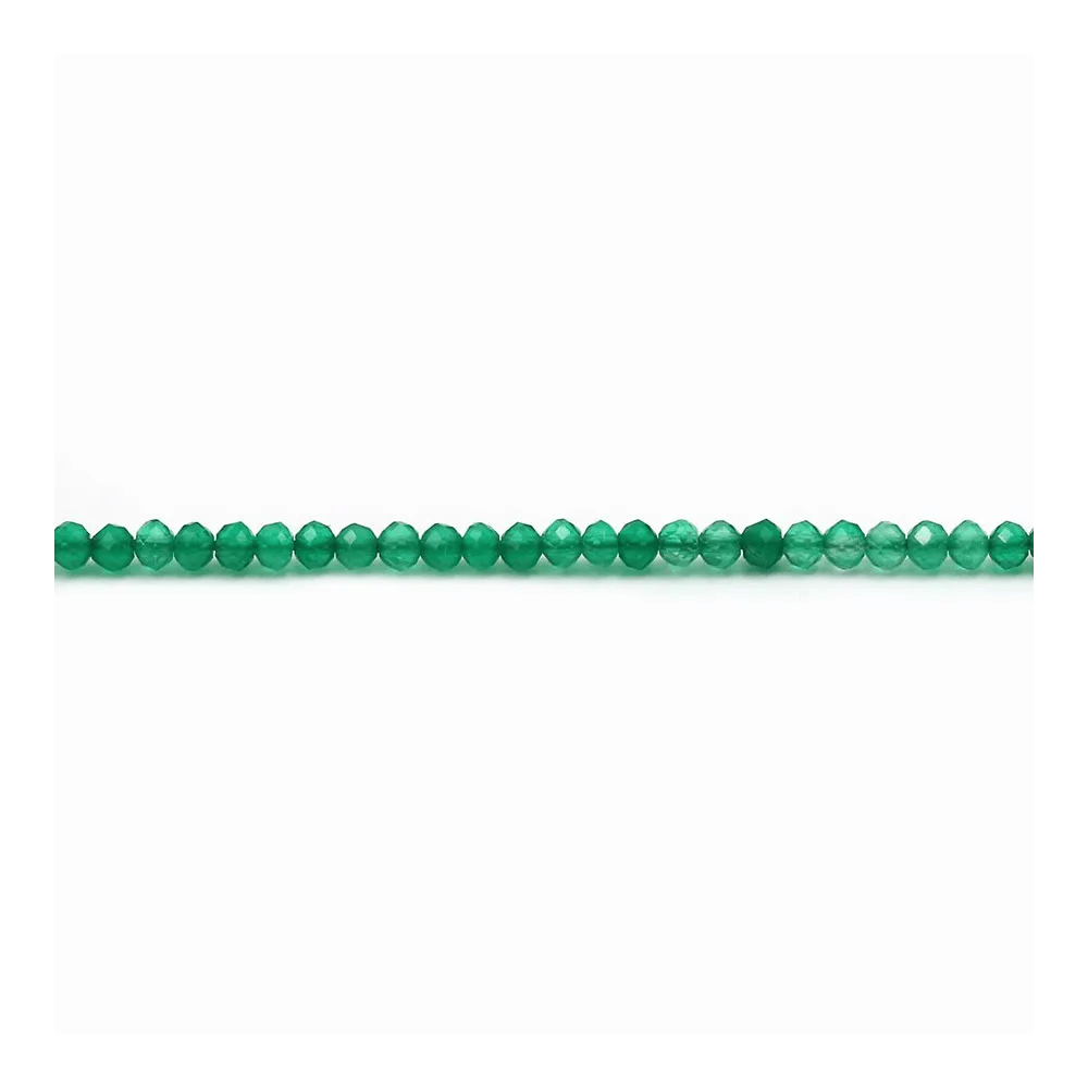 Agate teinté de couleur verte, en forme de rondelle facettée 2 * 1.8mm x 20pcs