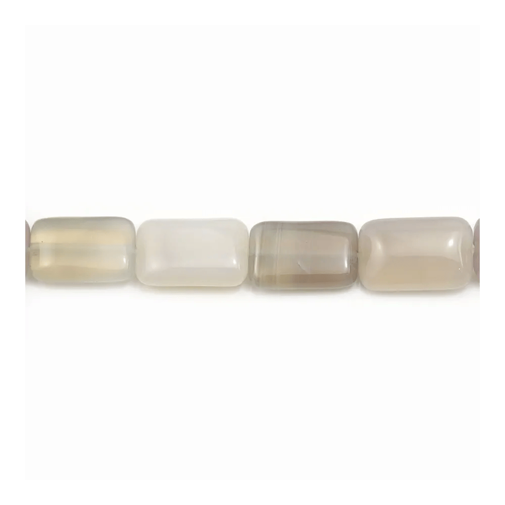 Agate grise rectangle 10x16mm x 40cm  