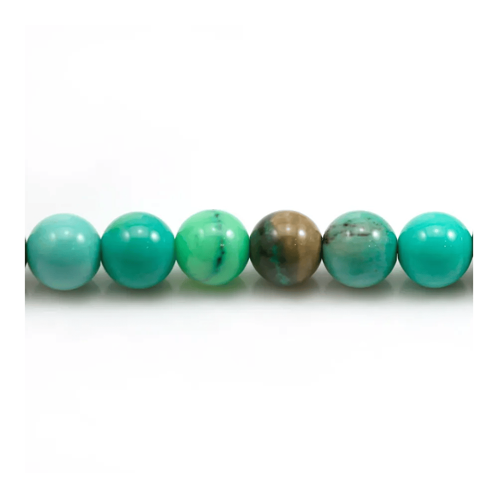 "Agate d'herbe" de couleur verte, de forme ronde, 8mm x 39cm