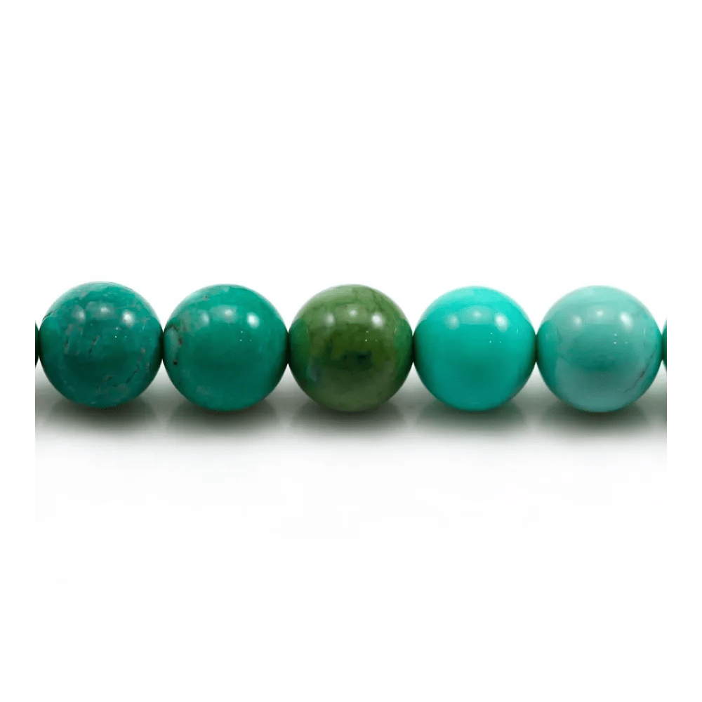"Agate d'herbe" de couleur verte, de forme ronde, 10mm x 39cm