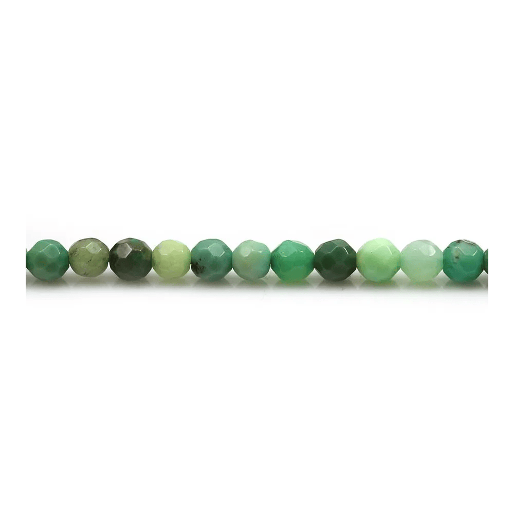 Agate d'herbe verte ronde facette 4mm x 40cm