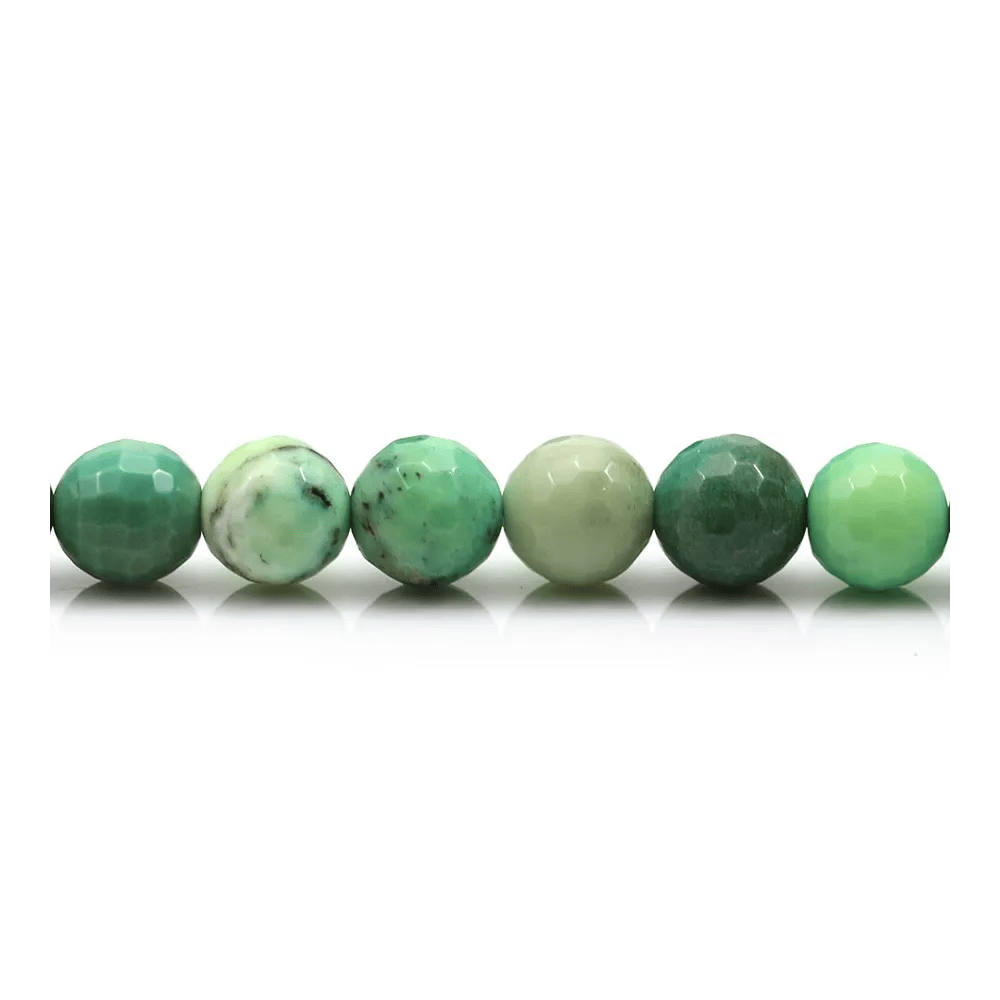 Agate d'herbe verte ronde facette 8mm x 40cm