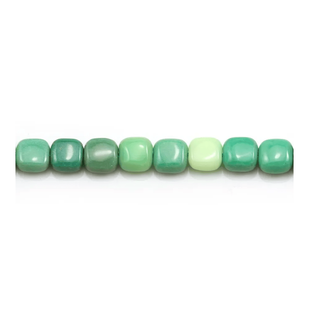 Agate d'herbe verte, de forme carré 6mm x 39cm