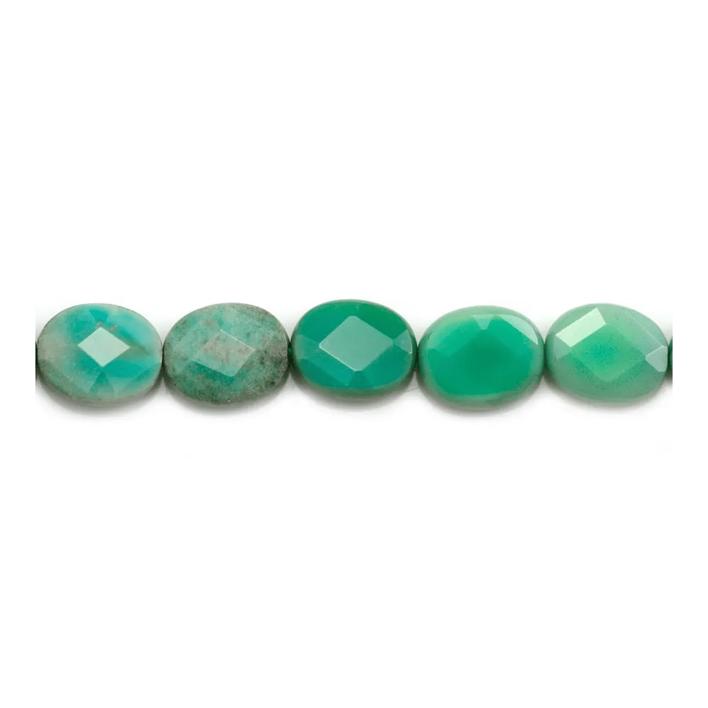Aage d'herbe oval facetté sur fil 8x10mm x 40cm