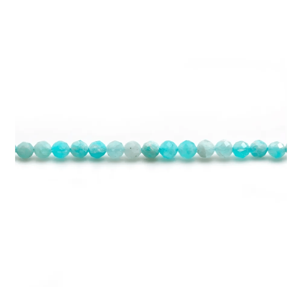 Amazonite pérou rond facette 3mm x 39cm