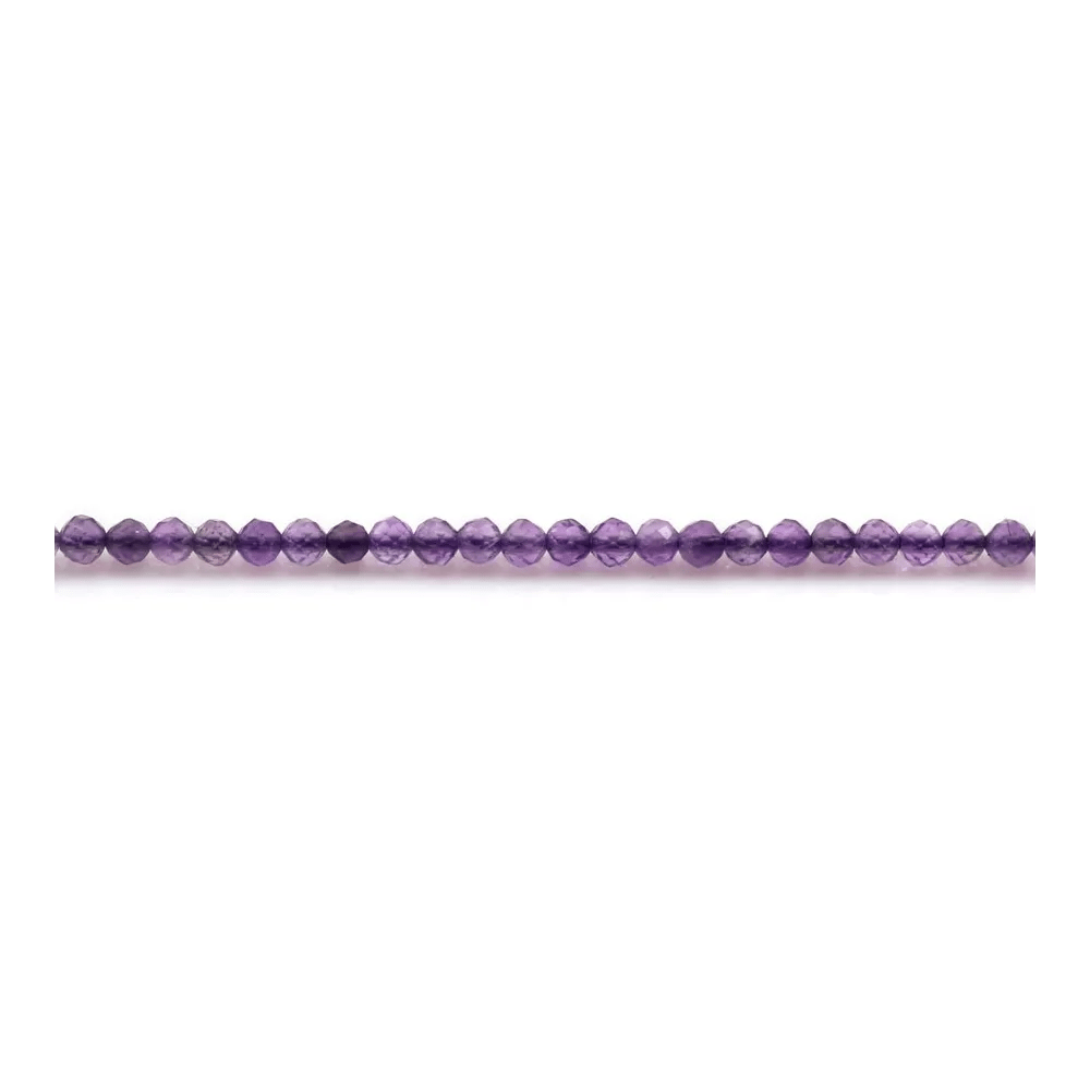 Améthyste de forme ronde facette 2.5mm x 39cm