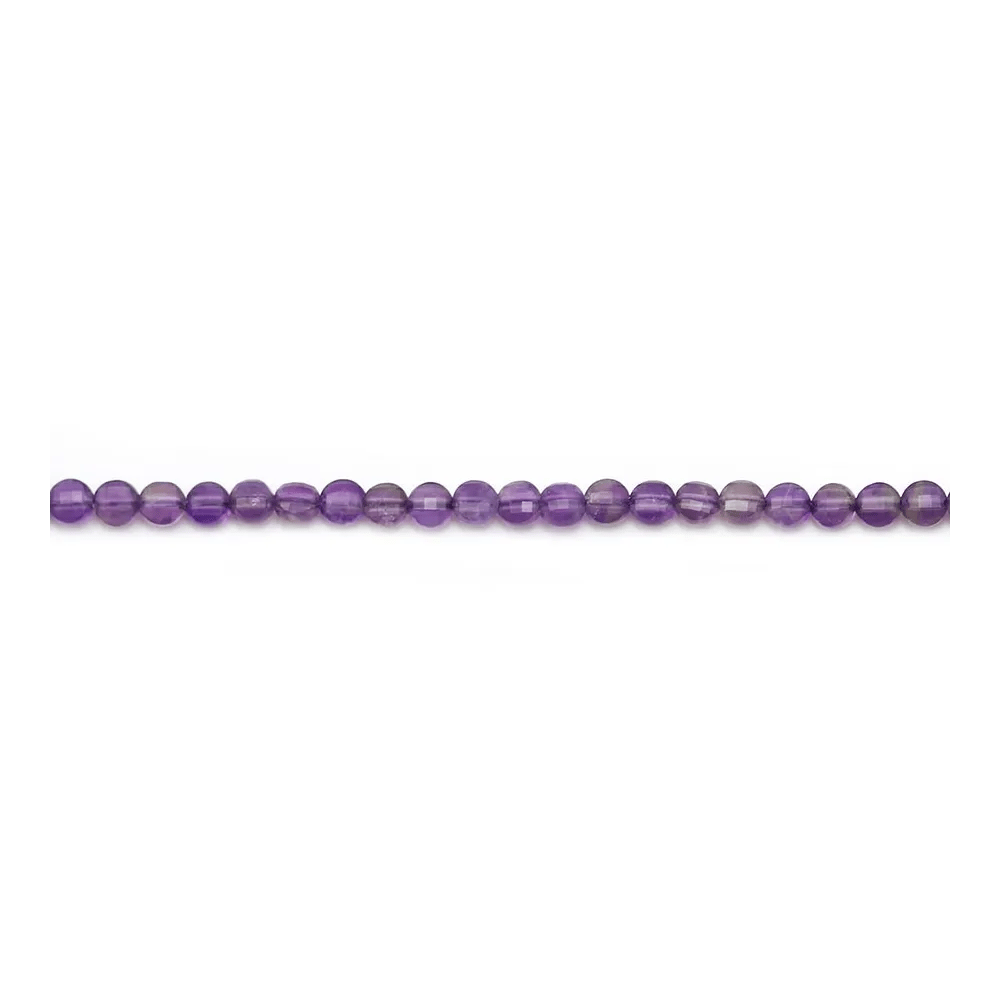 Amethyste violette, de forme ronde plate facetté, 2.5mm x 10pcs