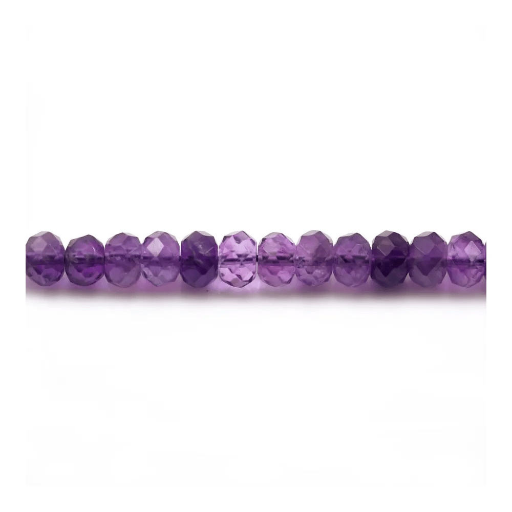 Améthyste Rondelle Facette 4x6mm x 10 pcs