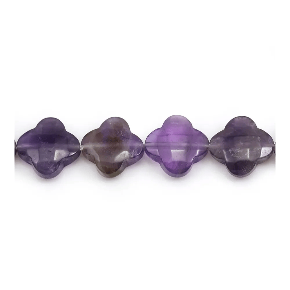 Améthyste trèfle facette 13 mm x 1pc   
