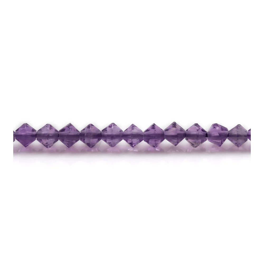 Améthyste,en forme de toupie facette 4mm x 39cm