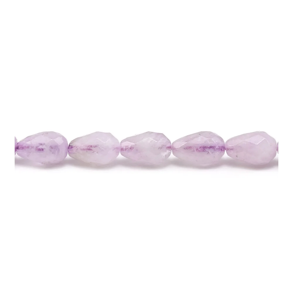 Amethyst purple clear, in the shape of faceted drop, in size of 6 * 9mm x 4 pcs